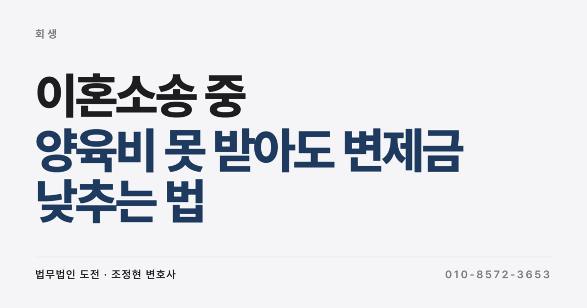 이혼소송 중인데 양육비도 못 받고 있어요, 지금 개인회생 가능할까요